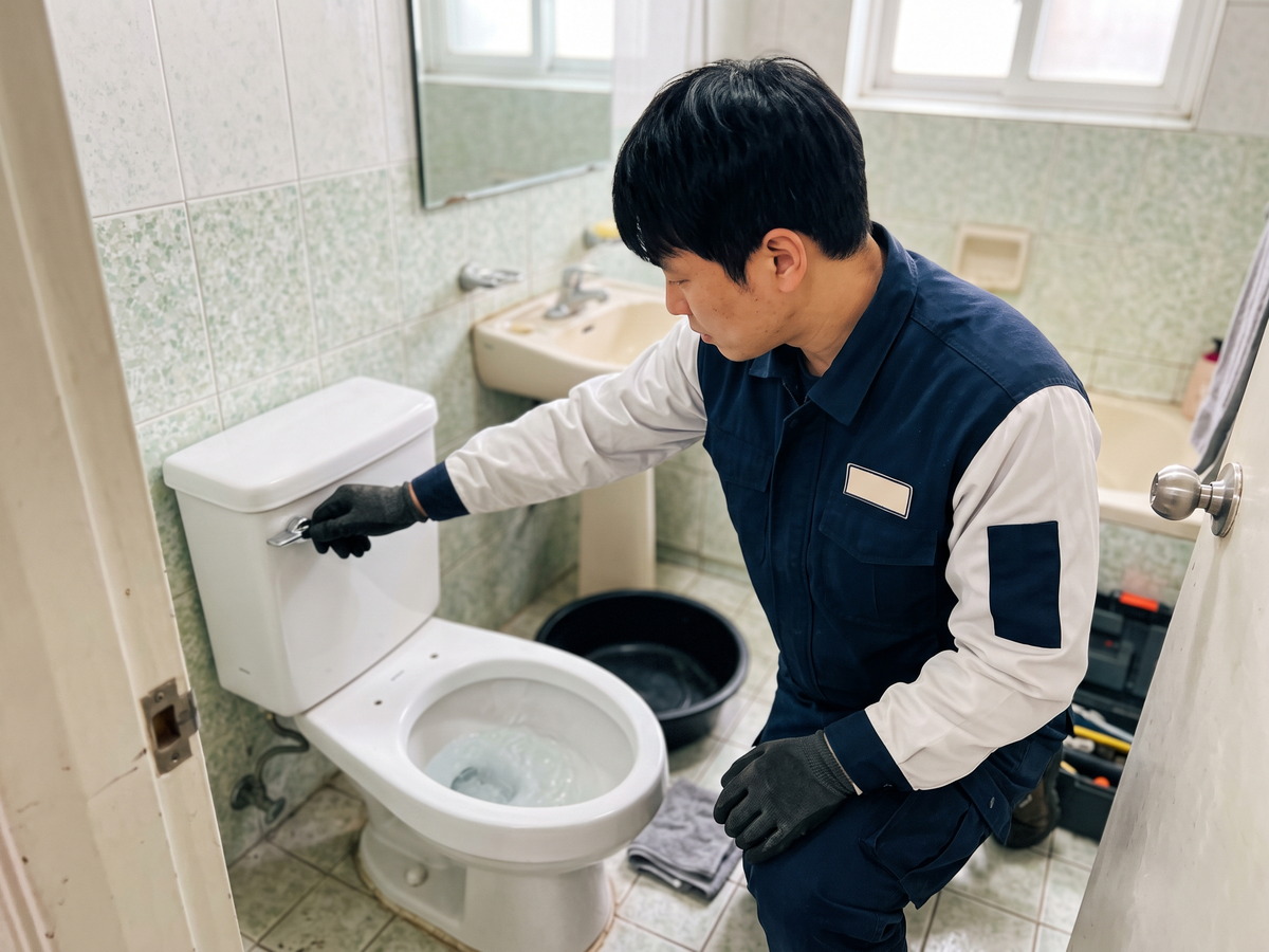 변기막힘 작업 사진